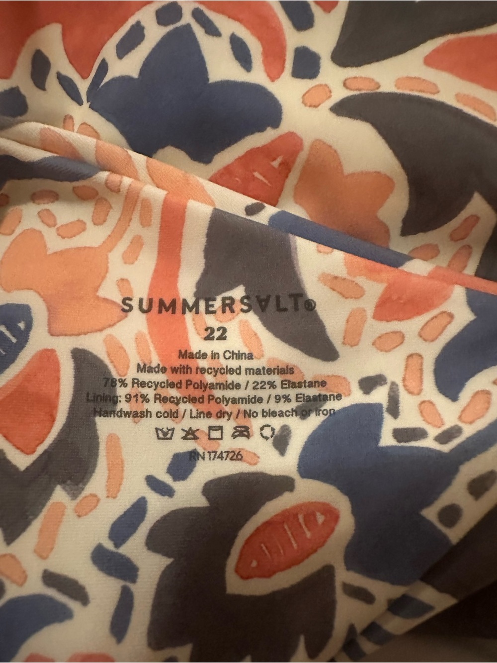Limited Edition Summersalt One shoulder One piece Swim Paisley Floral Print - Picture 4 of 5
